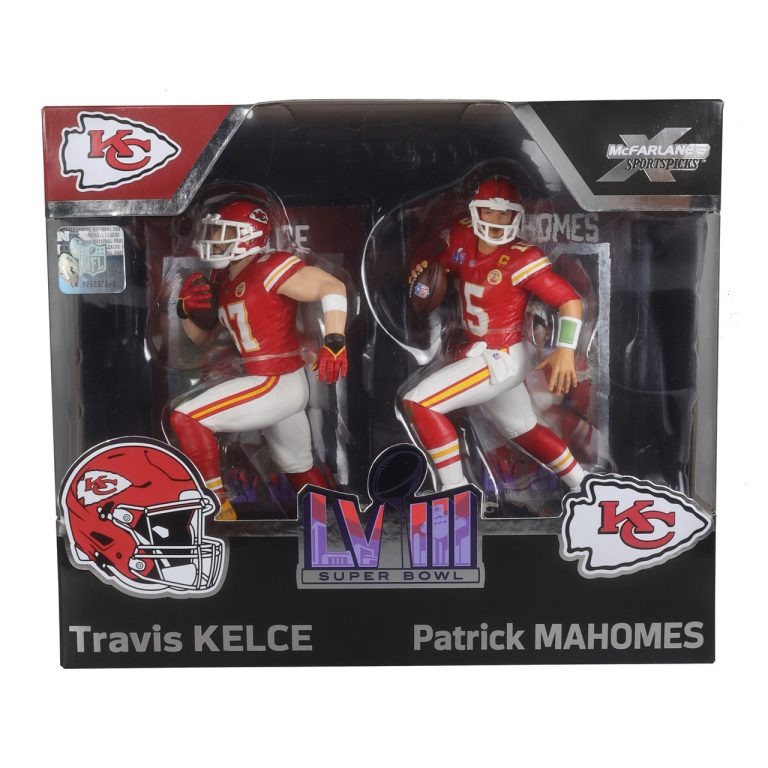 Travis Kelce and Patrick Mahomes Super Bowl LVIII (Kansas City Chiefs) NFL 2-Pack 7&Prime; Figures McFarlane&rsquo;s SportsPicks