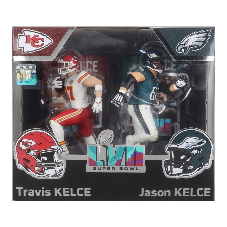 Jason Kelce and Travis Kelce Super Bowl LVII (Philadelphia Eagles/Kansas City Chiefs) NFL 2-Pack 7&Prime; Figures McFarlane&rsquo;s SportsPicks