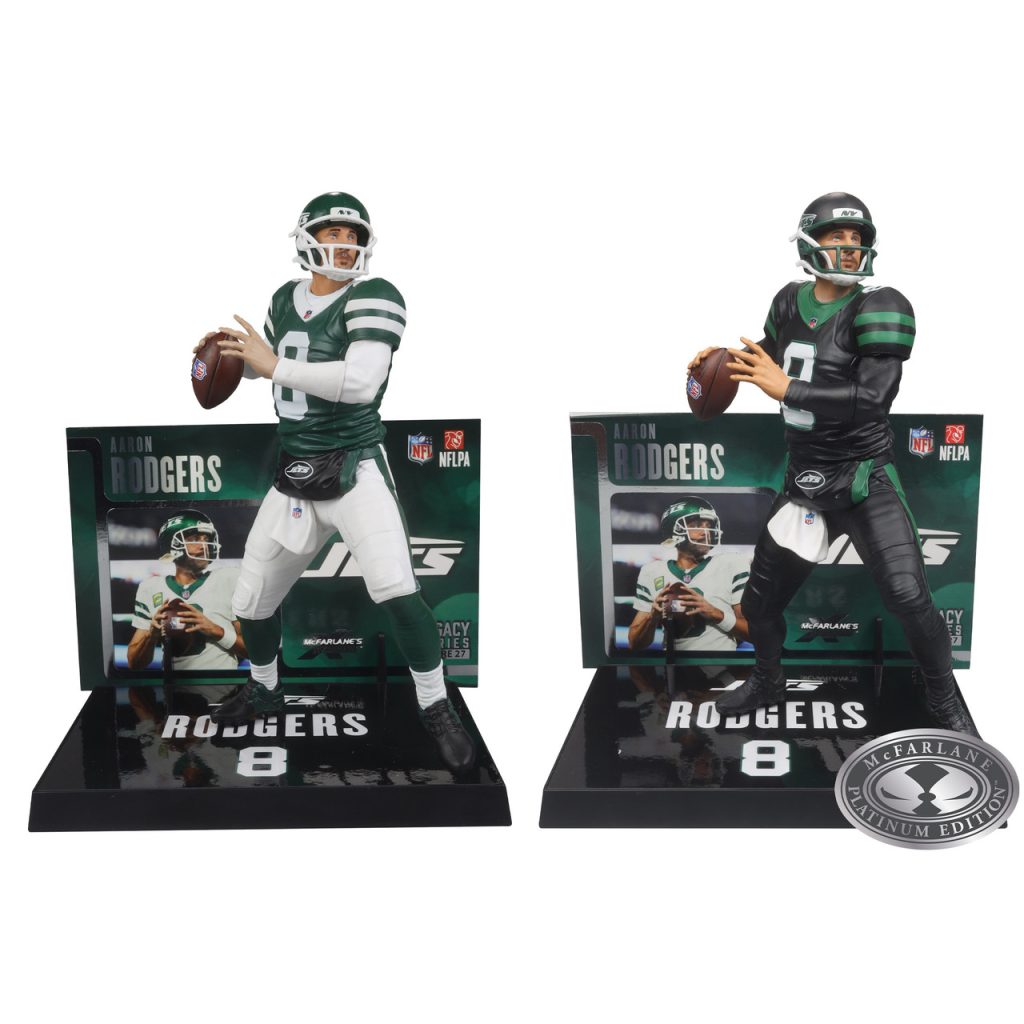 Aaron Rodgers (New York Jets) NFL Bundle (2) Regular and Platinum CHASE 7&Prime; Figures McFarlane&rsquo;s SportsPicks