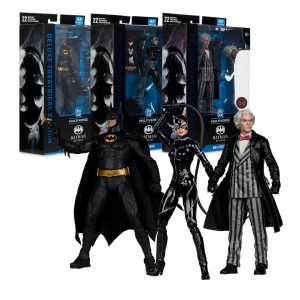 Batman/Catwoman/Max Shreck Red Platinum (Batman Returns) Deluxe Theatrical Edition Bundle (3) 7" Figures