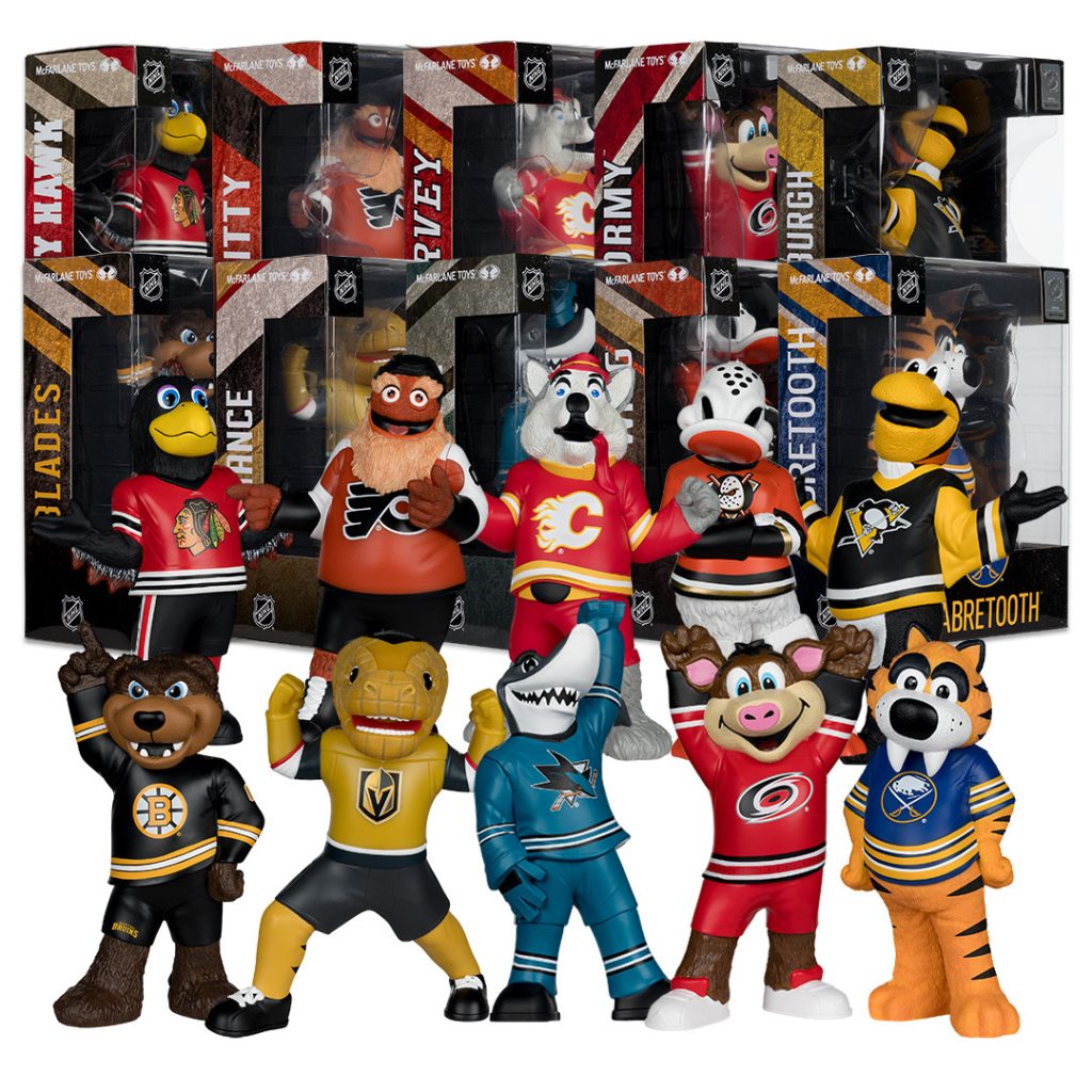 Chance/S.J. Sharkie/Iceburgh/Tommy Hawk/Sabretooth/Blades/Wild Wing/Gritty/Harvey/Stormy Mascot Bundle (10) 8&Prime; Vinyl Figures