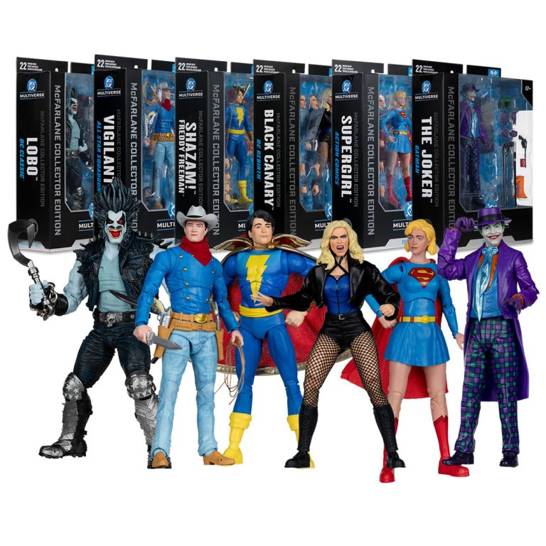 Black Canary (DC Rebirth)/Shazam! (Freddy Freeman)/The Joker (Batman)/Lobo (DC Classic)/Supergirl (Action Comics)/Vigilante (All-Star Squadron) McFarlane Collector Edition Bundle (6) 7&Prime; Figures