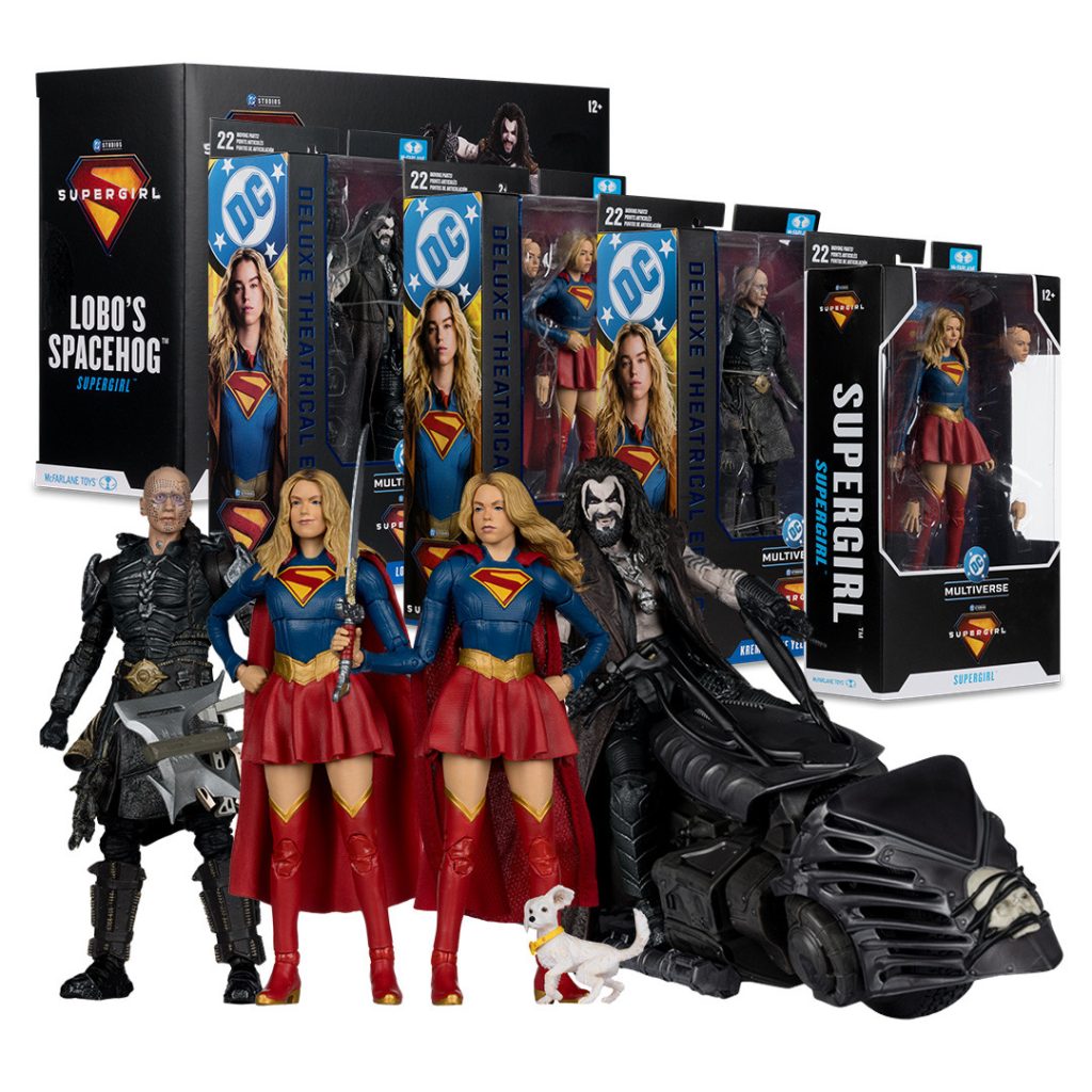 Supergirl Movie Bundle (5) 7&Prime; Figures w/Lobo&rsquo;s Spacehog Vehicle