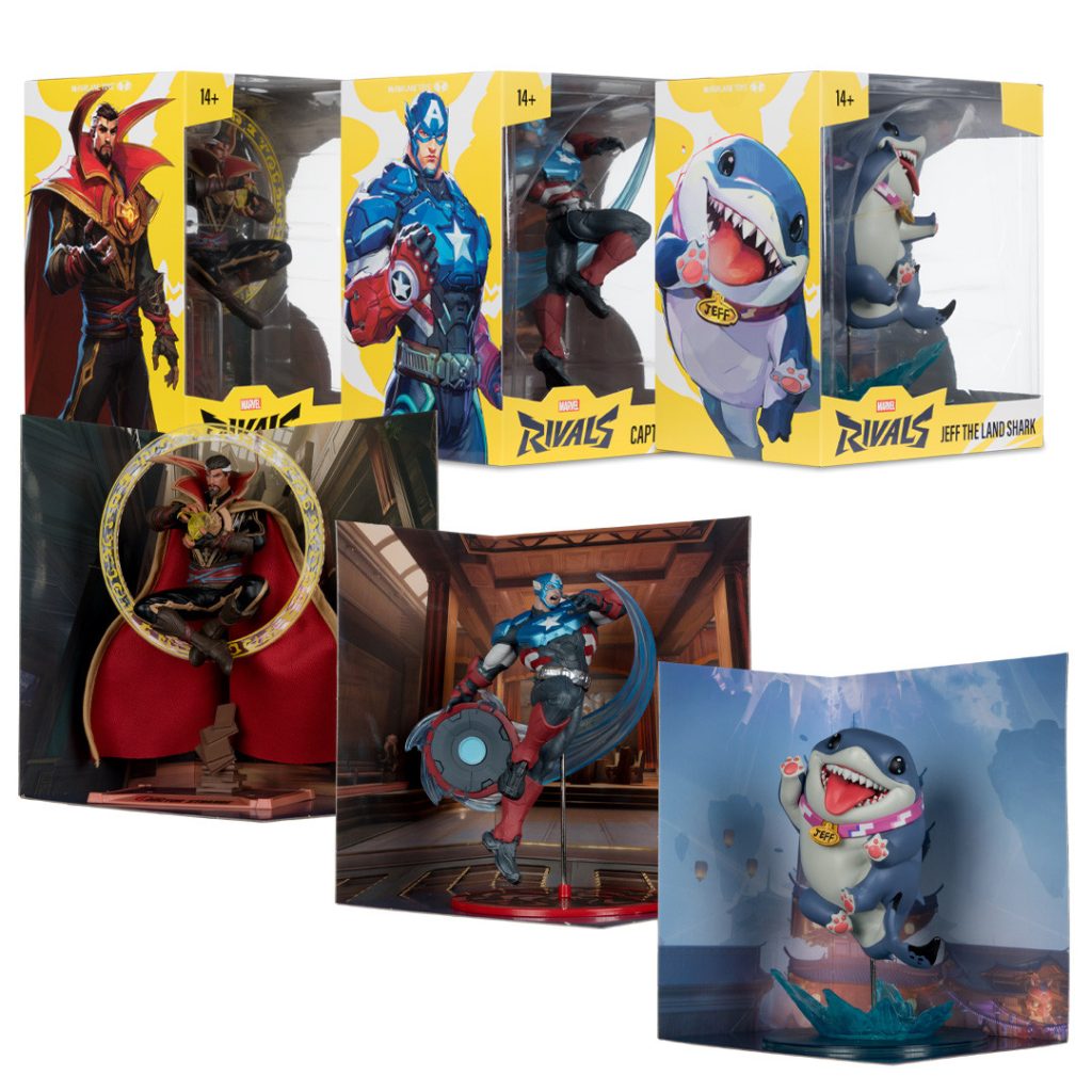 Doctor Strange/Captain America/Jeff The Land Shark (Marvel Rivals) Bundle (3) 1:10th Scale Posed Figures