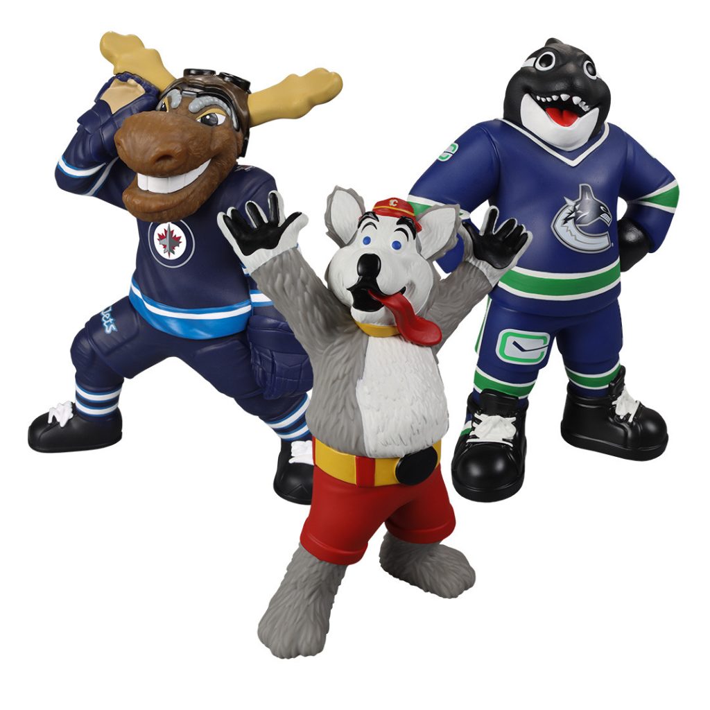 Harvey the Hound/Fin/Moose NHL Mascot Bundle (3) 8&Prime; Vinyl Figures