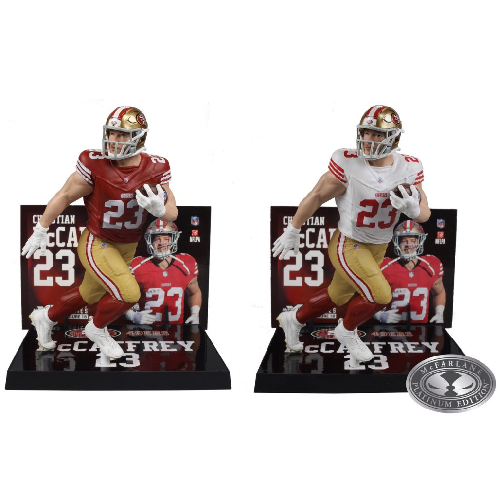Christian McCaffrey (San Francisco 49ers) NFL Bundle (2) Regular and Platinum CHASE 7&Prime; Figures McFarlane&rsquo;s SportsPicks
