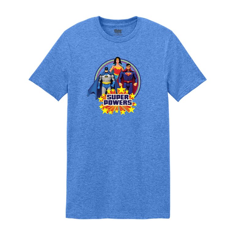 DC Super Powers Superhero Icons T-Shirt (Royal Blue Heather) MTS Exclusive