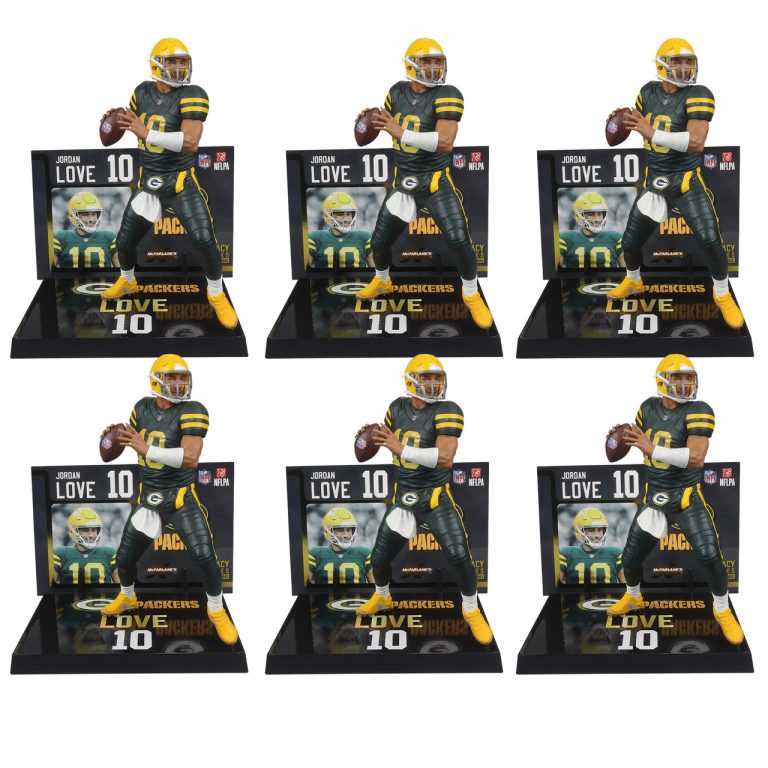 Jordan Love w/Classic Uniform Jersey (Green Bay Packers) Gold Label NFL Factory Sealed Case (6)