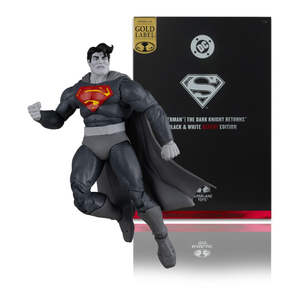 Superman (Dark Knight Returns) Black & White Accent Edition Gold Label 7&Prime; Figure