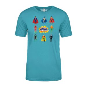 DC Super Powers Superheroes T-Shirt (Vintage Blue) MTS Exclusive